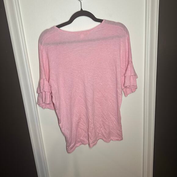Lilly Pulitzer Women's Pink Kresta Coolmax Ruffle Bell Sleeve Sweater Size Small - Picture 6 of 6